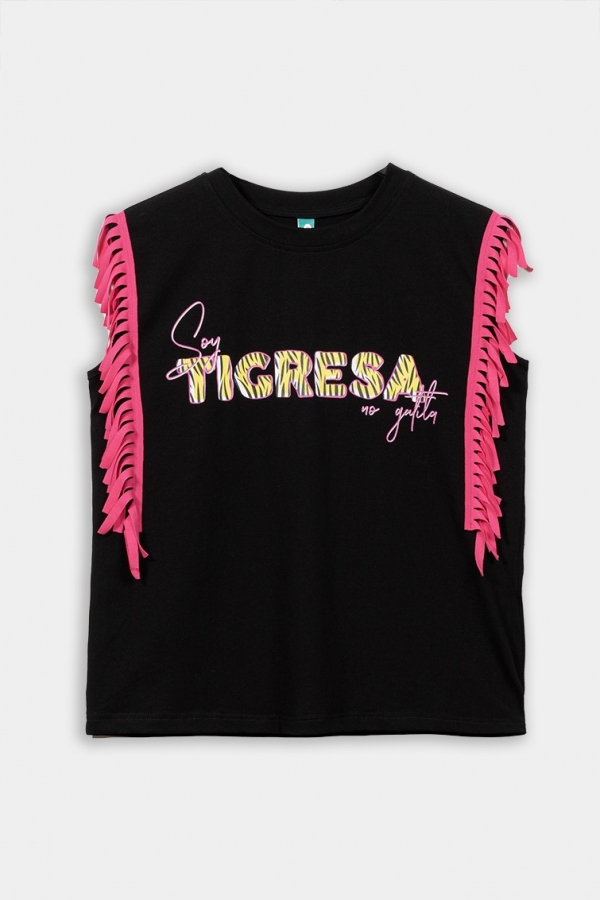 CAMISETA CON FLECOS SOY TIGRESA, NO... CAMISETA CON FLECOS SOY TIGRESA, NO...