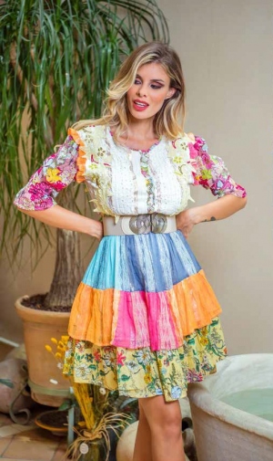 VESTIDO COLORES BORDADO -...