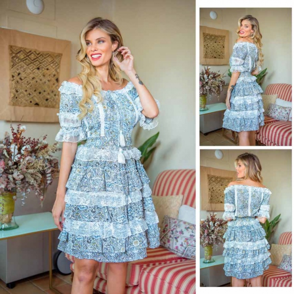 VESTIDO FLORAL AZUL -... 2