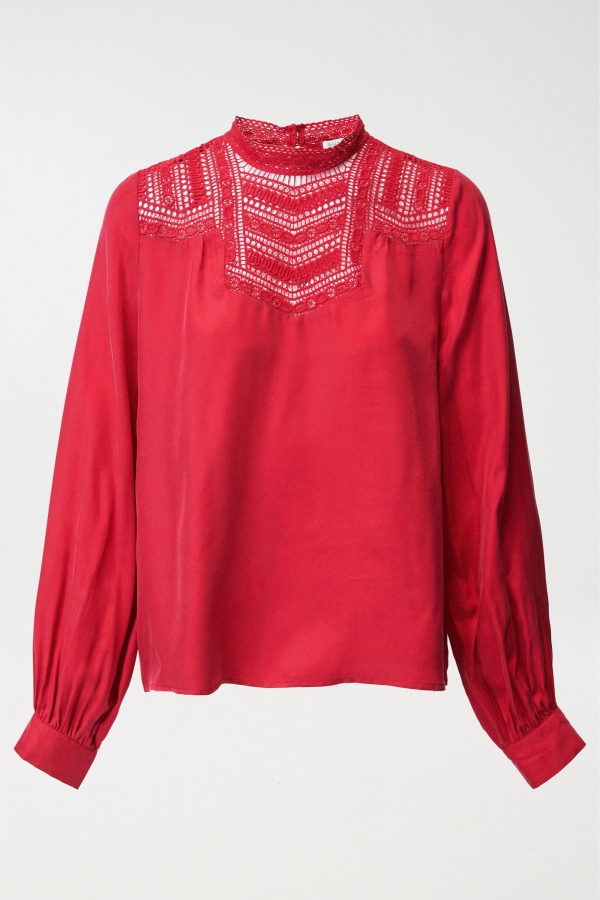 BLUSA ROJA ENCAJE