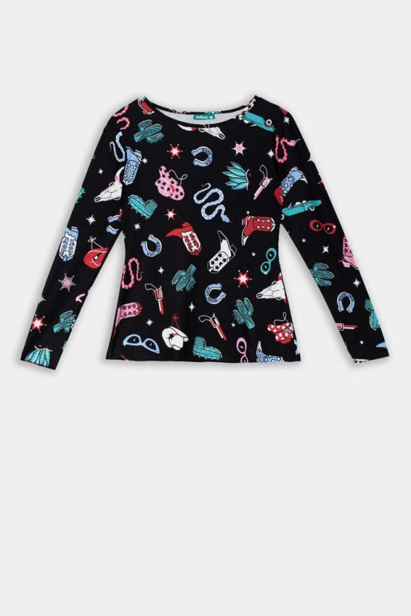 CAMISETA ALL OVER COWGIRL - LOLINA CAMISETA ALL OVER COWGIRL - LOLINA