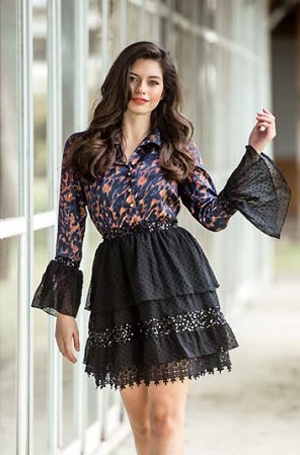 VESTIDO JASPEADO NEGRO -... 2