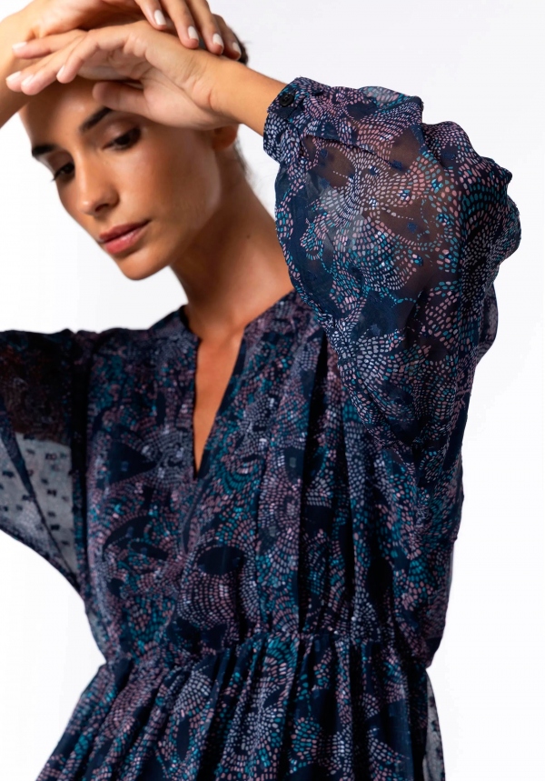 VESTIDO ALL OVER AZUL