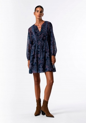 VESTIDO ALL OVER AZUL