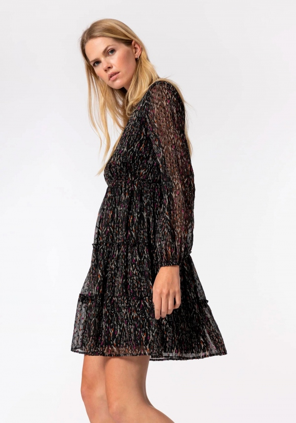 VESTIDO PLUMENTI NEGRO JASPEADO VESTIDO PLUMENTI NEGRO JASPEADO