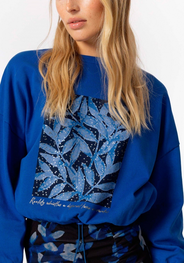 SUDADERA FLORAL AZUL SUDADERA FLORAL AZUL