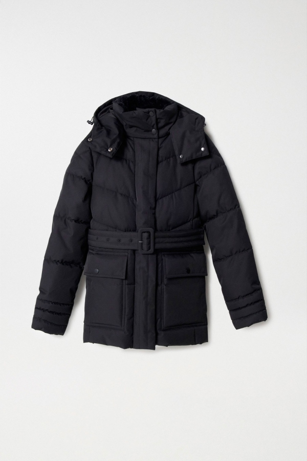 ABRIGO PUFFER NEGRO ABRIGO PUFFER NEGRO