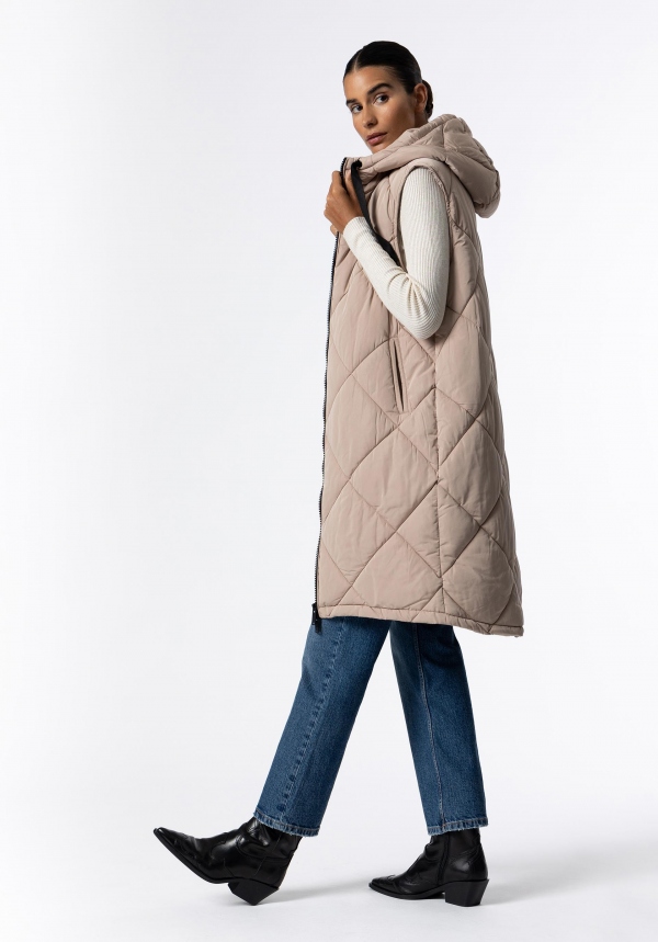 CHALECO LARGO BEIGE CON... 2