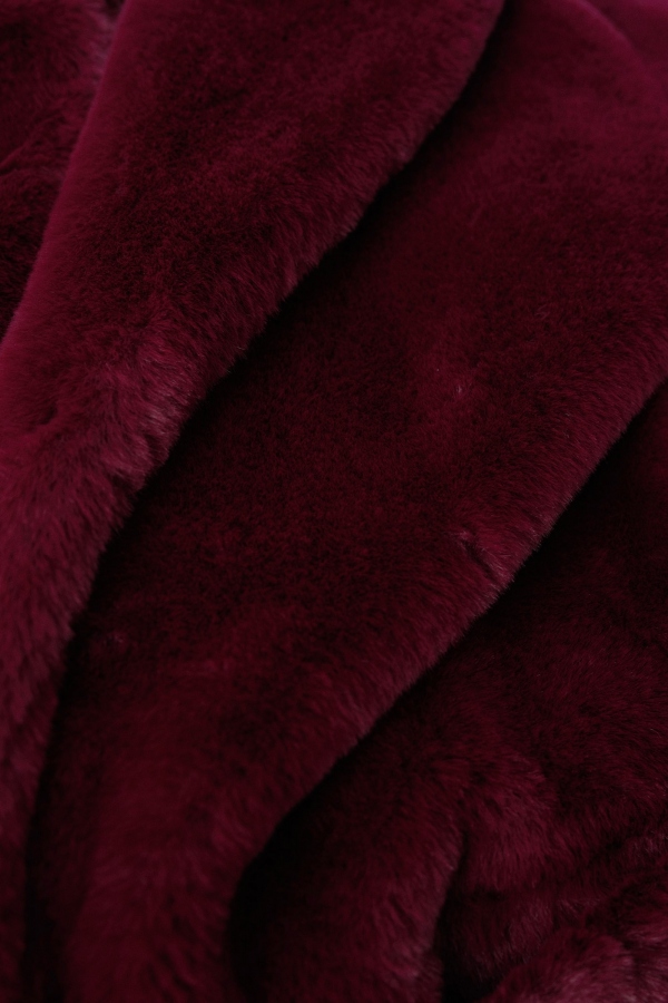 ABRIGO LARGO DE PELO BURDEOS