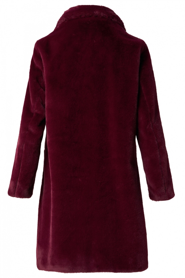 ABRIGO LARGO DE PELO BURDEOS