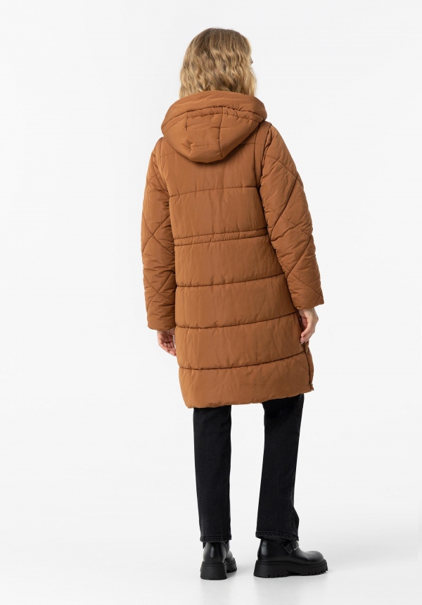 ABRIGO CHALECO ACOLCHADO MARRÓN CON...