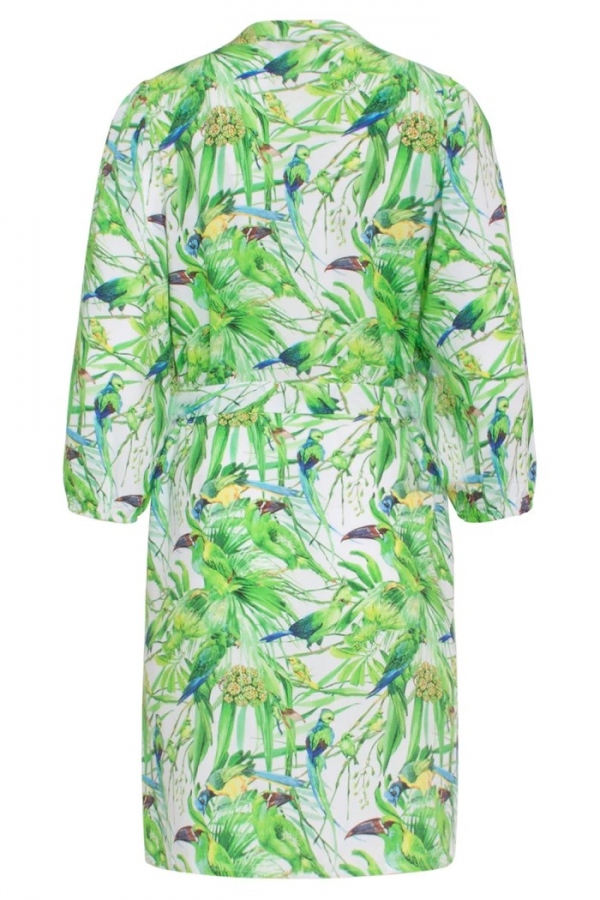 VESTIDO VERDE PAJAROS TROPICALES VESTIDO VERDE PAJAROS TROPICALES