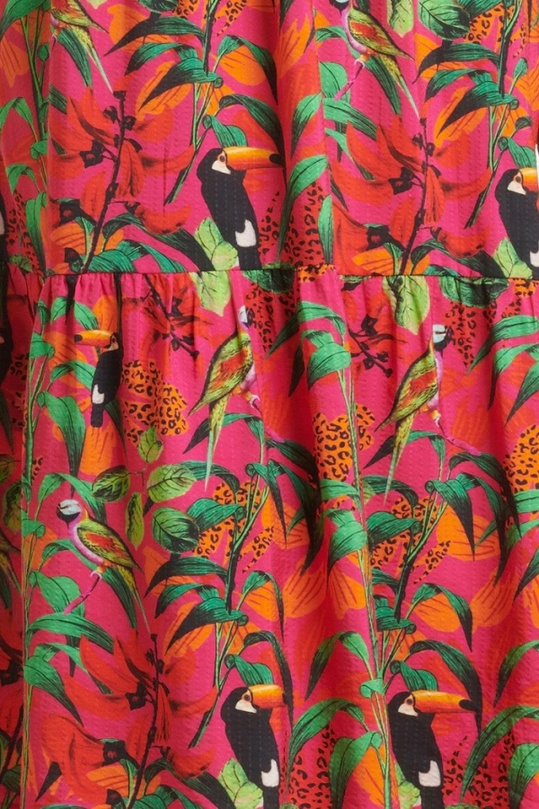 VESTIDO MIDI FUCSIA TROPICAL VESTIDO MIDI FUCSIA TROPICAL