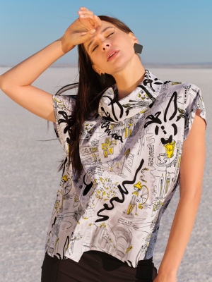 BLUSA ART BLACK & WHITE -...