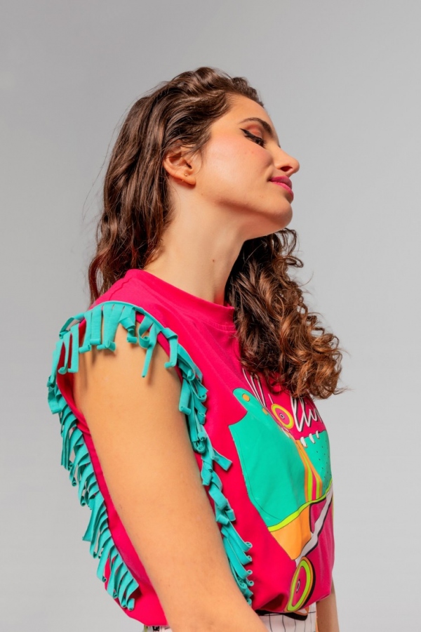CAMISETA CON FLECOS I LOVE 90`s - LOLINA CAMISETA CON FLECOS I LOVE 90`s - LOLINA