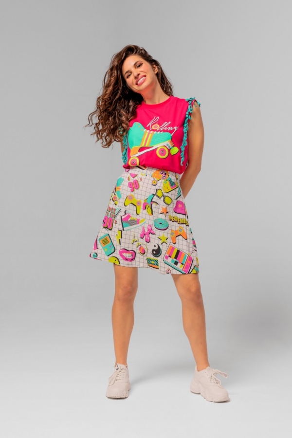 CAMISETA CON FLECOS I LOVE 90`s - LOLINA CAMISETA CON FLECOS I LOVE 90`s - LOLINA
