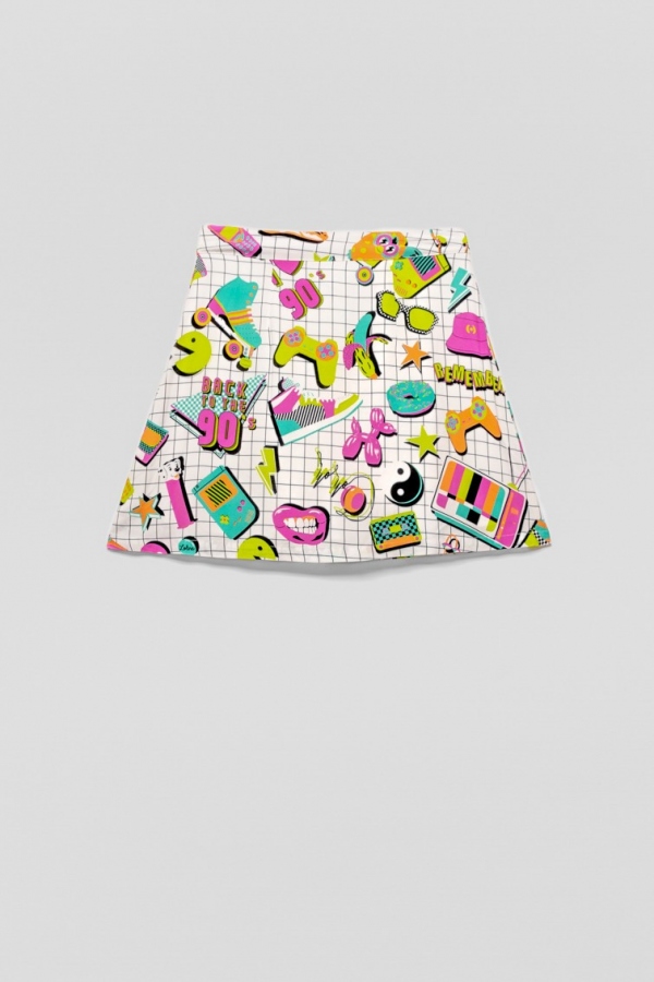 FALDA TRAPECIO I LOVE 90`s - LOLINA FALDA TRAPECIO I LOVE 90`s - LOLINA