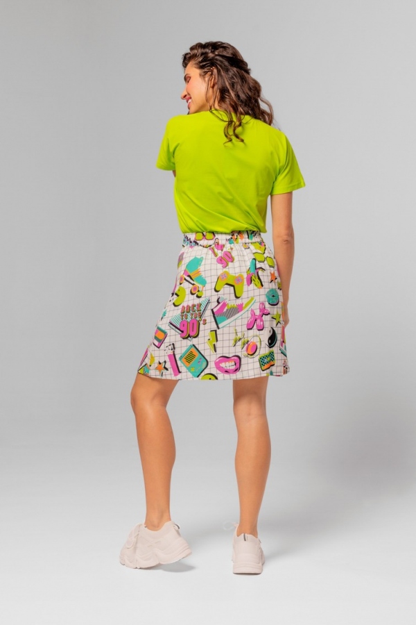 FALDA TRAPECIO I LOVE 90`s - LOLINA FALDA TRAPECIO I LOVE 90`s - LOLINA