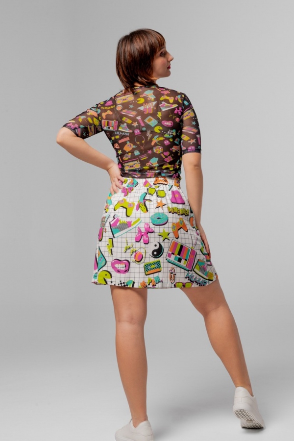 FALDA TRAPECIO I LOVE 90`s - LOLINA FALDA TRAPECIO I LOVE 90`s - LOLINA