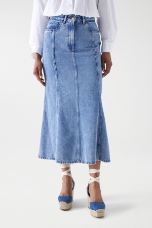 FALDA MIDI DENIM