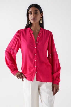 BLUSA ENCAJE ROSA