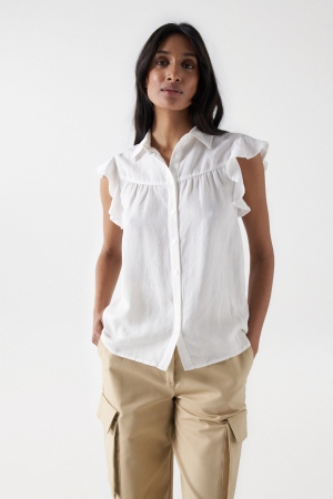 BLUSA VOLANTES BLANCA