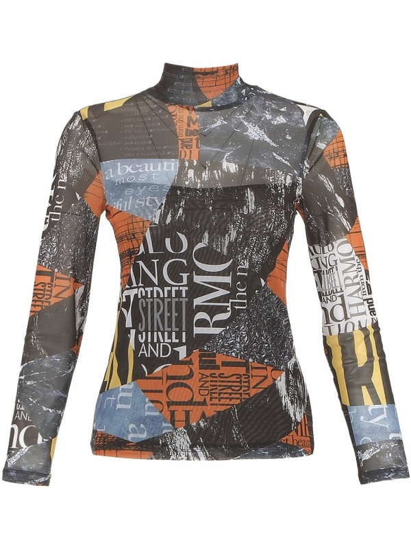 CAMISETA CUELLO ALTO NEWSPAPER CAMISETA CUELLO ALTO NEWSPAPER