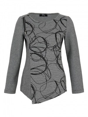 SUÉTER GRIS GARABATOS