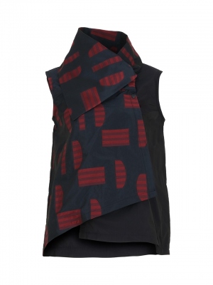 CHALECO GEOMETRICS AZUL Y ROJO