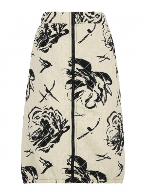 FALDA FLORAL BEIGE Y NEGRO