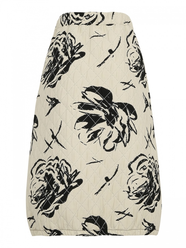 FALDA FLORAL BEIGE Y NEGRO FALDA FLORAL BEIGE Y NEGRO