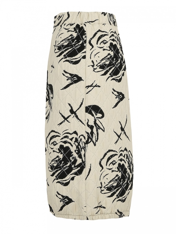 FALDA FLORAL BEIGE Y NEGRO FALDA FLORAL BEIGE Y NEGRO