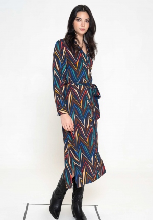 VESTIDO CHEVRON MULTICOLOR...