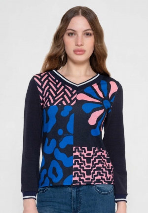 SUÉTER AZUL Y ROSA DUNIA