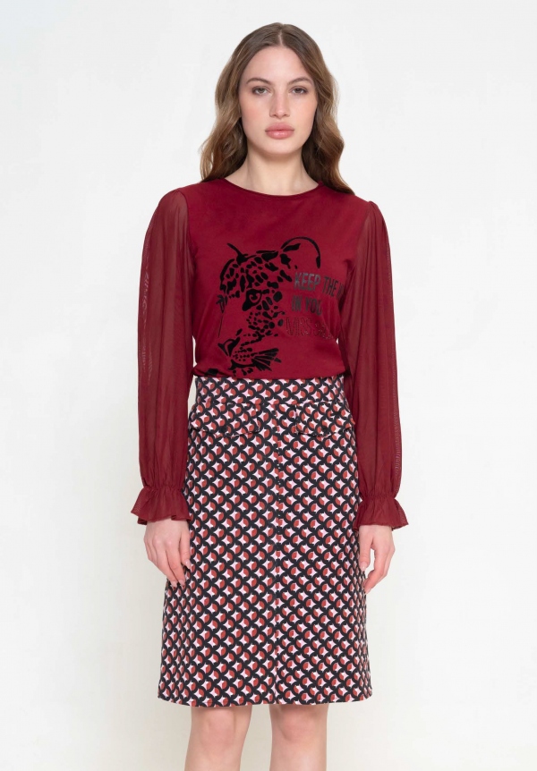 FALDA ROJA Y NEGRA BELLA 2