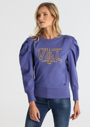 SUDADERA PURPURA ABULLONADA