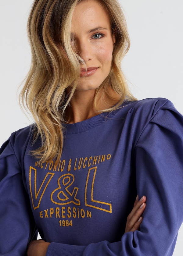 SUDADERA PURPURA ABULLONADA SUDADERA PURPURA ABULLONADA