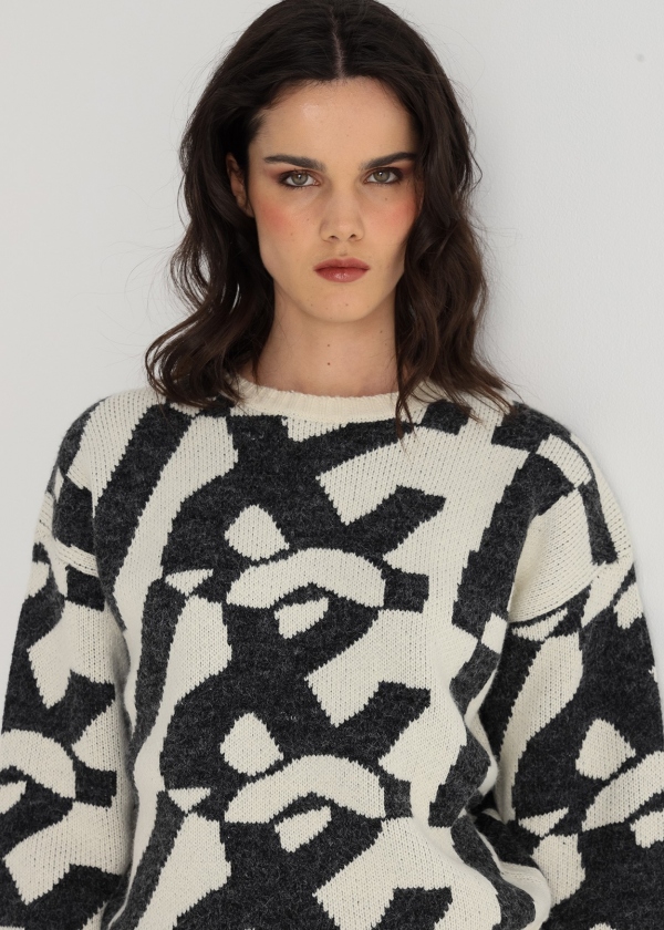 JERSEY PUNTO BEIGE Y NEGRO V&L JERSEY PUNTO BEIGE Y NEGRO V&L