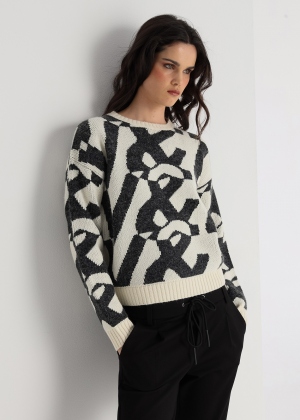 JERSEY PUNTO BEIGE Y NEGRO V&L