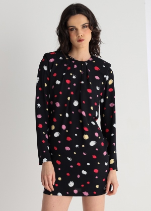 VESTIDO NEGRO LUNARES...