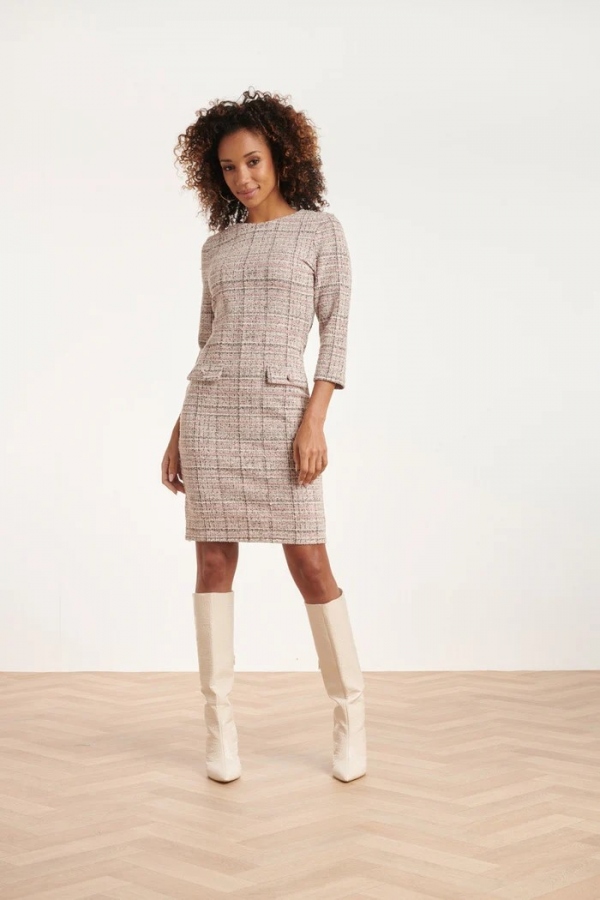 VESTIDO TEXTURADO ROSA CLARO