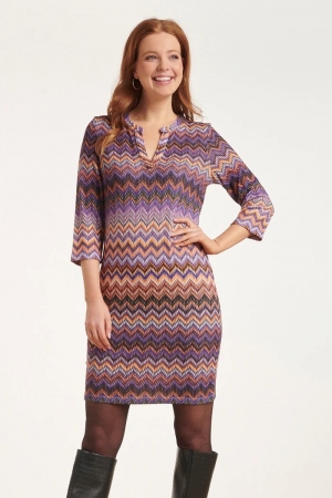VESTIDO ZIG ZAG MORADO