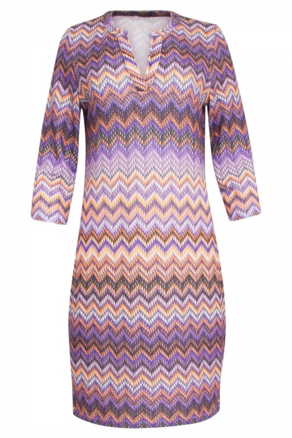 VESTIDO ZIG ZAG MORADO VESTIDO ZIG ZAG MORADO