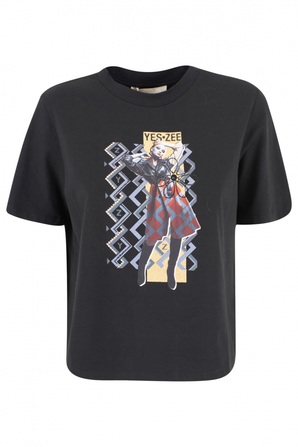 CAMISETA MANGA CORTA NEGRA PEDRERÍA CAMISETA MANGA CORTA NEGRA PEDRERÍA