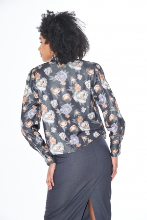 CAMISA SATÉN NEGRO FLORAL 2
