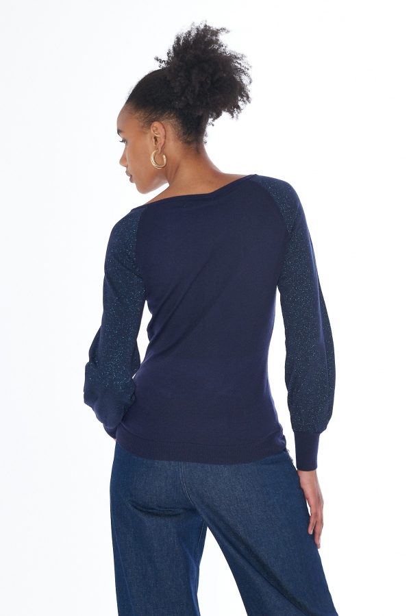 SUÉTER AZUL ABULLONADO BRILLO SUÉTER AZUL ABULLONADO BRILLO