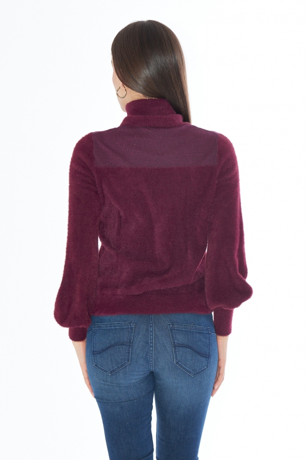 JERSEY CUELLO ALTO GRANATE