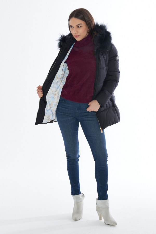 JERSEY CUELLO ALTO GRANATE