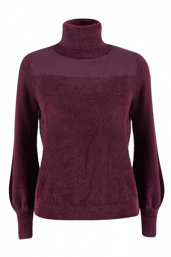 JERSEY CUELLO ALTO GRANATE