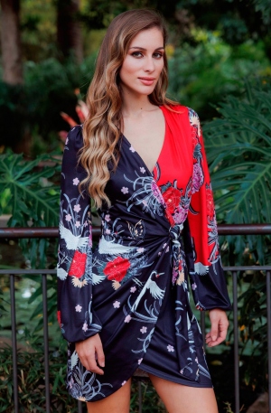 VESTIDO CORTO DRAPEADO ZEN